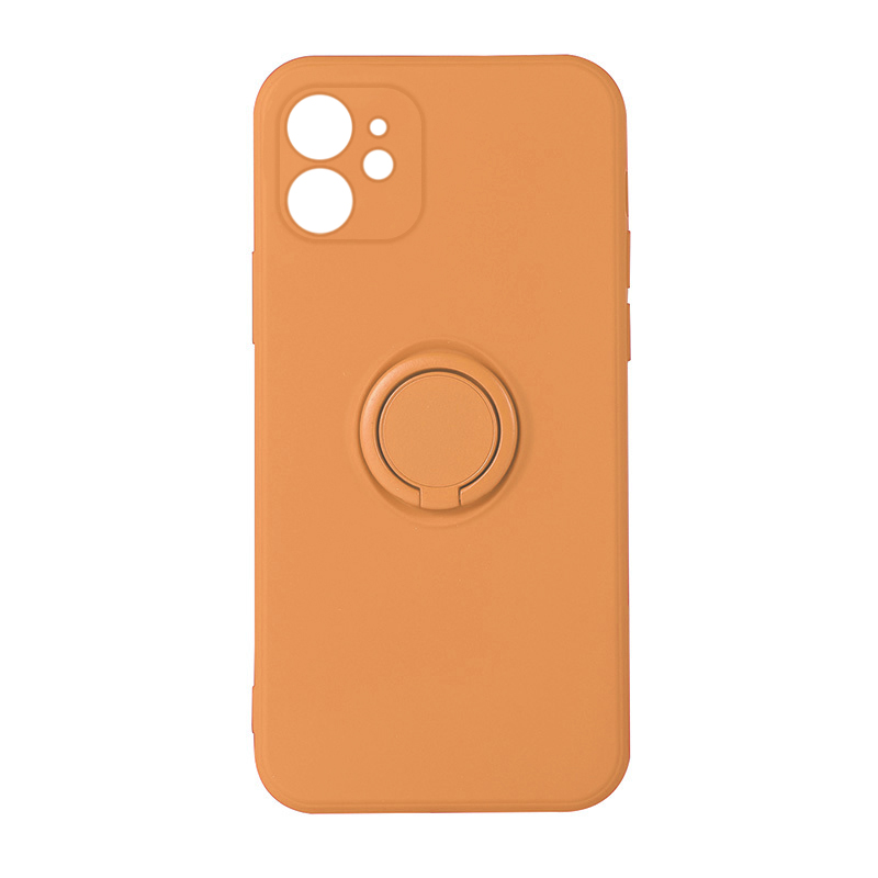 Etui Silicone Ring z uchwytem do Apple iPhone 12 pomarańczowe