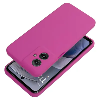 Etui Silicone+ z mikrofibrą do Motorola Moto G55 5G Fuksja - obrazek 3