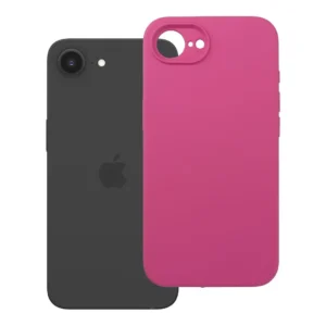 Etui Silicone+ z mikrofibrą do Apple iPhone 16e/17e fuksja