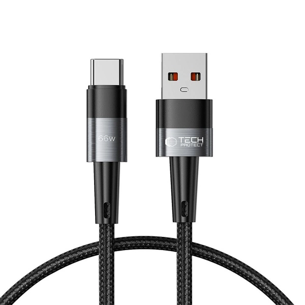Tech-Protect UltraBoost Kabel USB-C / USB-A 66W 6A 0.25m - szary