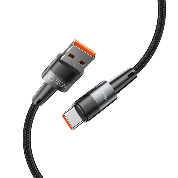 Tech-Protect UltraBoost Kabel USB-C / USB-A 66W 6A 0.25m - szary - obrazek 3