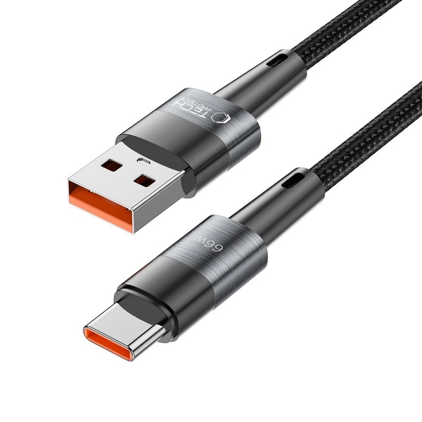 Tech-Protect UltraBoost Kabel USB-C / USB-A 66W 6A 0.25m - szary - obrazek 4