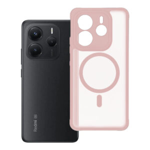 Etui Silicone Matte z MagSafe do Xiaomi Redmi Note 14 5G jasnoróżowe