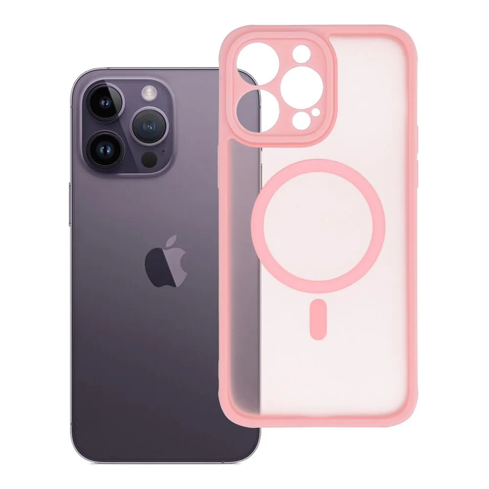 Etui Silicone Matte z MagSafe do Apple iPhone 14 Pro Max jasnoróżowe