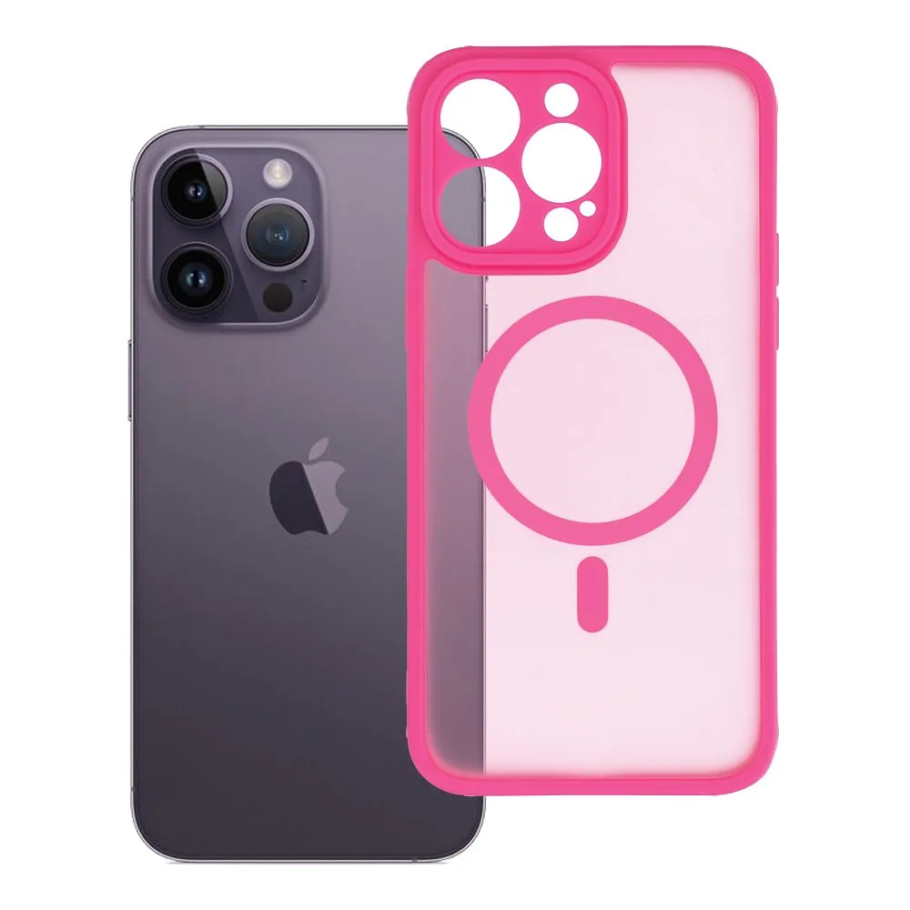Etui Silicone Matte z MagSafe do Apple iPhone 14 Pro różowe