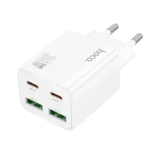 Hoco N56 ładowarka sieciowa 2xUSB-C + 2xUSB QC3.0 PD 3A 30W biała