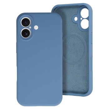 Etui Silicone+ MagSafe z mikrofibrą do Apple iPhone 17 niebieskie
