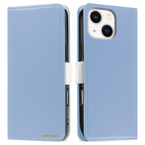 Etui zamykane Butnyeoe skórzane do Samsung Galaxy S21 Plus jasno-niebieskie