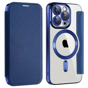 Etui zamykane Electro Book z MagSafe do iPhone 15 Pro granatowe