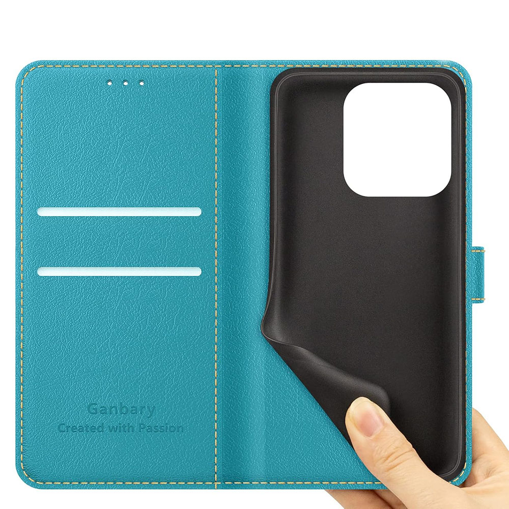 Etui zamykane Ganbary do Xiaomi Redmi Note 14 4G niebieskie - obrazek 2