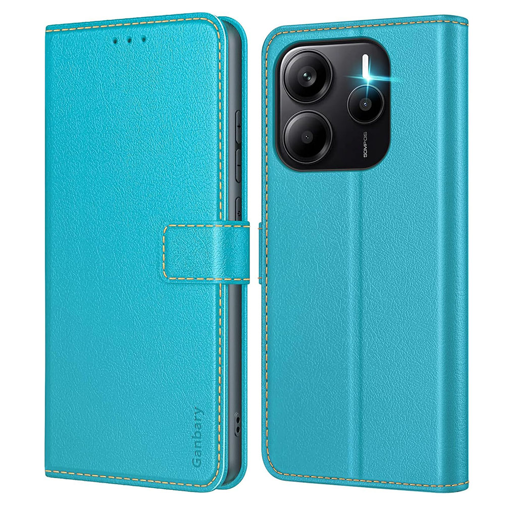 Etui zamykane Ganbary do Xiaomi Redmi Note 14 4G niebieskie