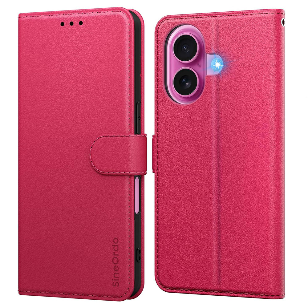 Etui zamykane SineOrdo na iPhone 16 różowe