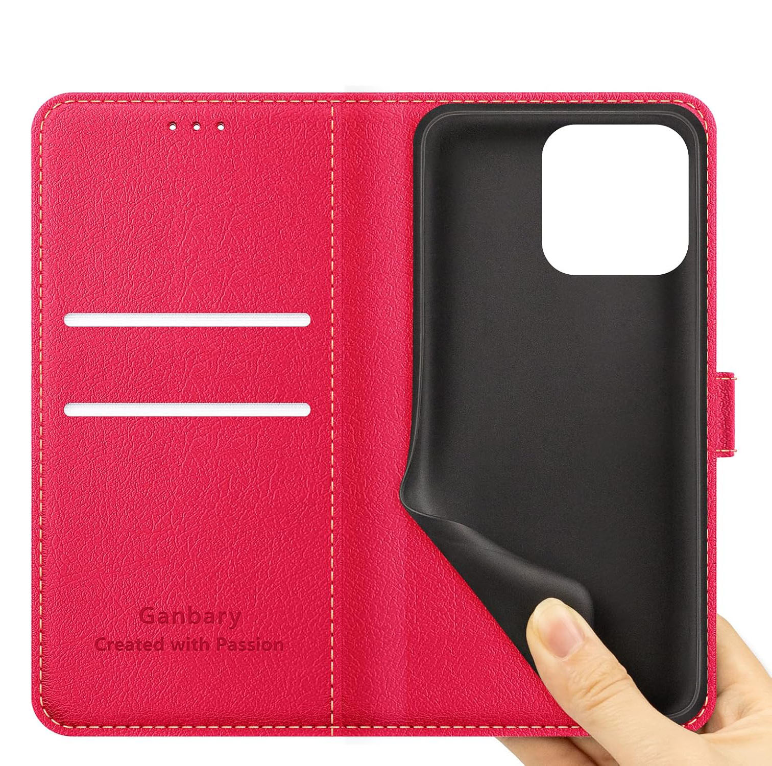 Etui zamykane Ganbary do Honor 400 czerwone - obrazek 2