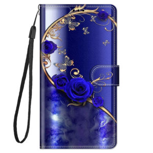 Etui zamykane Grandoin do Apple iPhone 15 niebieskie róże