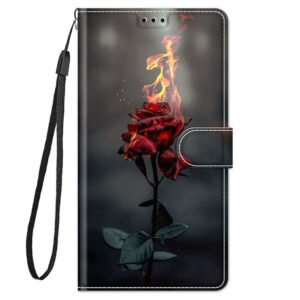 Etui zamykane Grandoin do Apple iPhone 15 płonąca róża