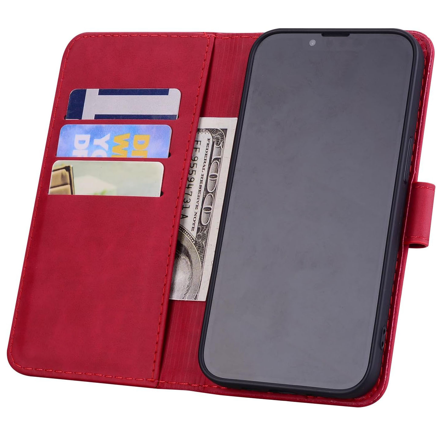 Etui zamykane Vkooer do Samsung Galaxy A16 4G/5G mandala czerwone - obrazek 2