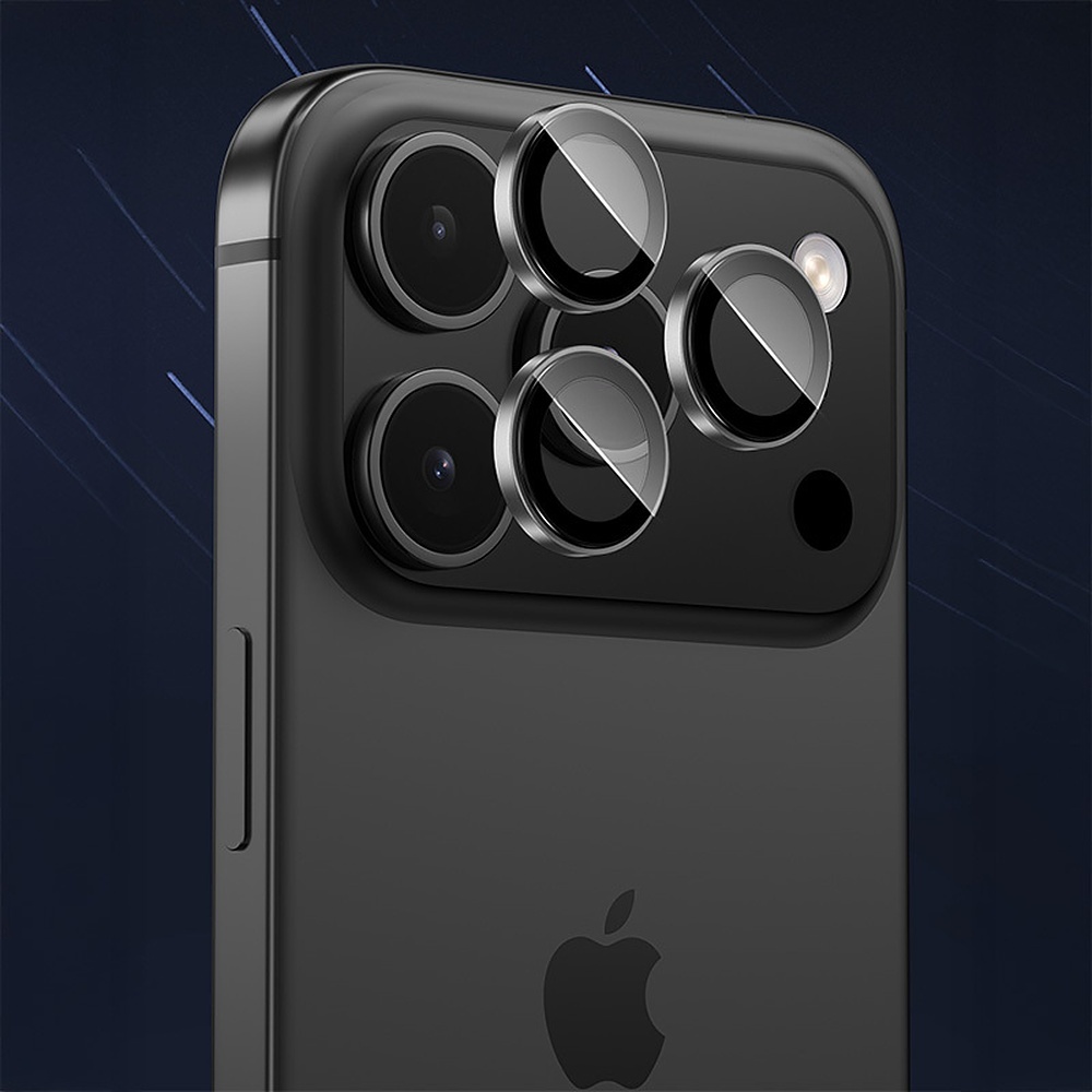 Benks Hartowane szkło DR Sapphire Lens Protector na aparat do Iphone 17 Pro/17 Pro Max/18 Pro/18 Pro Max (obiektyw 3 sztuki) czarne - obrazek 3